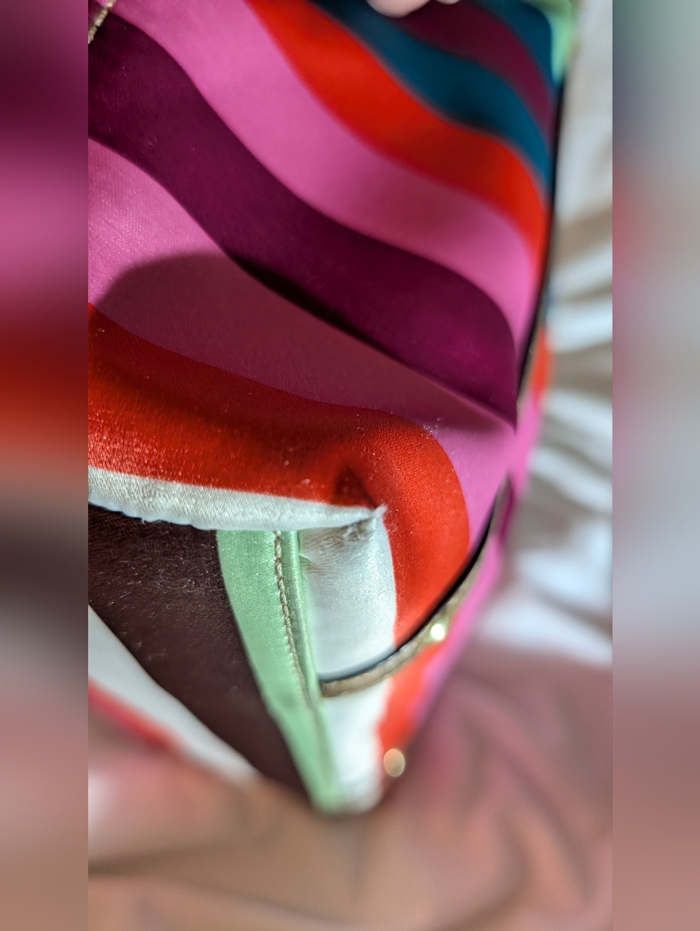 COACH LEGACY SATEEN STRIPE MEDIUM TOTE RARE MULTICOLOR GUC - Picture 13 of 16